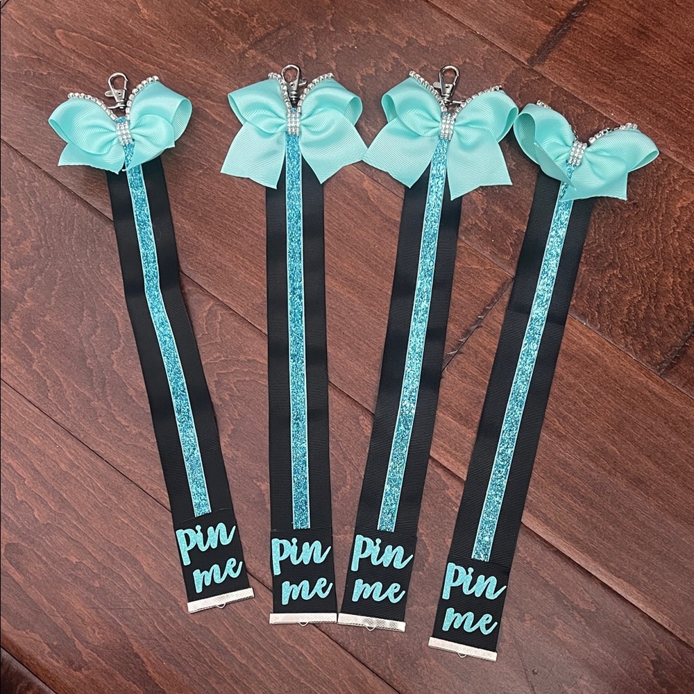 Teal “Pin Me” Ribbons (4)